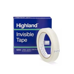 Highland Invisible Tape by 3M-6200-3/4" x 2592"(72 YD) -1 Roll